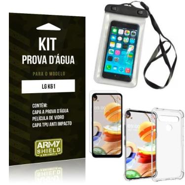 Imagem de Capinha Prova D'água LG K61 + Capinha Anti Impacto + Película - Armysh