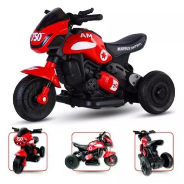 Imagem de Mini Moto Elétrica Esportiva Infantil Motoca Bivolt Triciclo Vermelha 