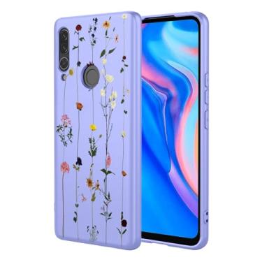 Imagem de KOARWVC Capa de telefone para Huawei Y9 Prime 2019, capa Huawei P Smart Z, design bonito padrão de flor, capa protetora fina de TPU macio para Huawei Y9 Prime 2019 Purple Garden