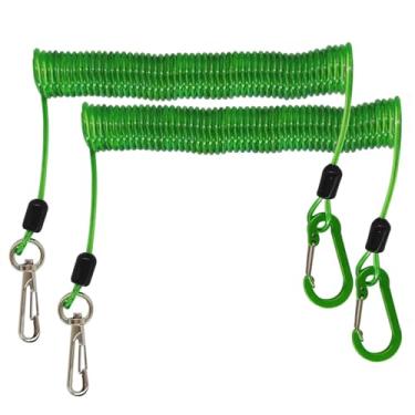 Imagem de SIWRIOM Cordão de pesca, cordões espirais resistentes, fio de aço inoxidável, cabo de extensão de corda de segurança, acessórios de pesca retráteis para varas, alicates, passeios de barco, remo