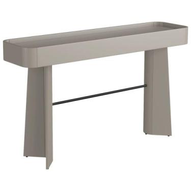 Imagem de Aparador Para Sala De Estar Orgânico Industrial Alef I03 Grigio Preto 