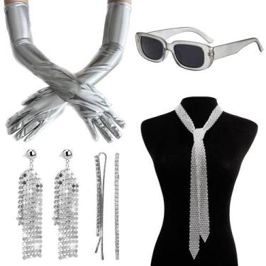 Imagem de Conjunto de fantasias TYXHXTF Disco 1970 para mulheres com óculos e jo
