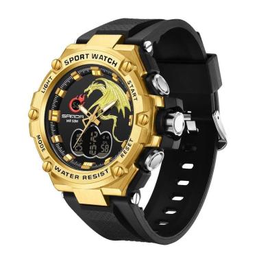 Imagem de Relógio Sanda Esportes Militar Cronômetro Display Duplo M50