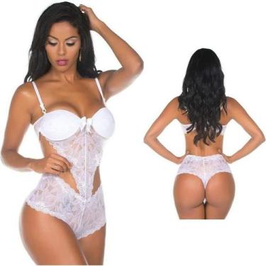 Imagem de Body Branco Caleçon Sensual Pimenta Sexy - Lingerie Sexy