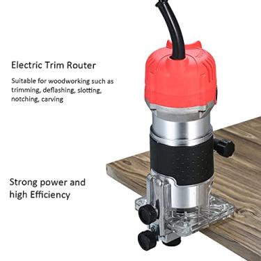 Imagem de Tingpai Apa mento de Carpintaria Elétrica Fresagem de Madei Eletromecânica Deco ção de Carpintaria G vu Elétrica Entalhe Máquina de G vação pa Carpintaria 30000r/min / Corpo de Alumínio Vermelho 800W / Padrã