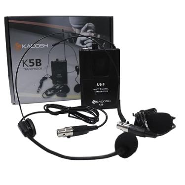 Imagem de Transmissor Bodypack Kadosh K-5B Com Microfone Headset e Lapela - K5B