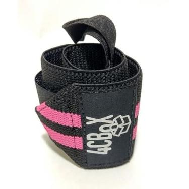Imagem de Munhequeira Elástica 4C Box Crossfit Musculação Lpo Cor:Preto e Rosa