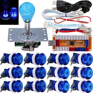 Imagem de SJ@JX Lâmpada de controle de LED Arcade Game Codificador USB Gamepad Microswitch Botão de Luz 8 vias Joystick LED para Nintendo Switch PC PS3 Retropie Raspberry Pi MAME
