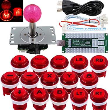 Imagem de SJ@JX Arcade Game Controller USB Encoder DIY Kit LED Cherry MX Microswitch Lamp Button 4-8way LED Joystick Gamepad Code Board for Xbox 360 Nintendo Switch Hit Box Raspberry Pi PS3 PC Andriod