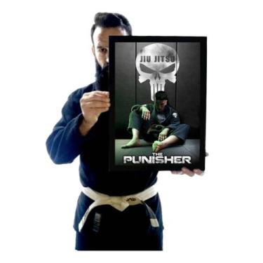 Imagem de Quadro Jiu Jitsu Arte Justiceiro De Kimono Caveira - Fanarte