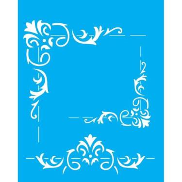 Imagem de Stencil Opa 20 x 25 cm - Cantoneira Folha - 2054 - Opa Criando Arte