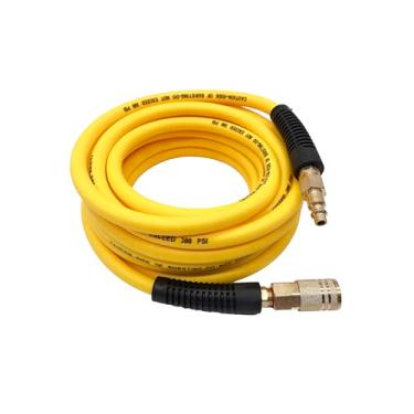 Imagem de SYXQT Mangueira de ar híbrida de 1/10.2 cm x 60 cm, resistente a 300 PSI, leve, resistente a dobras, flexibilidade para todos os climas, com acoplador e plugue rápido de alumínio sólido giratório de