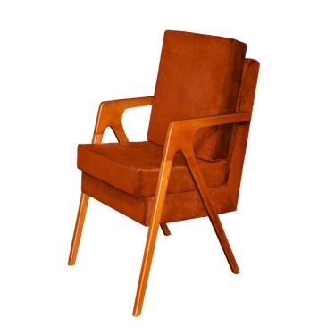 Imagem de Poltrona Decorativa Mona Luxo Dora Bela Cor 0126 Ferrugem