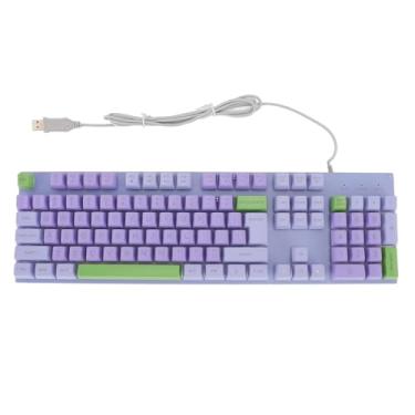 Imagem de Wired Gaming Keyboard Painel de Metal Impressão Grande USB iluminado teclado com retroiluminação para Computador Portátil Idosos Gamers ABS Preto (Roland Purple)