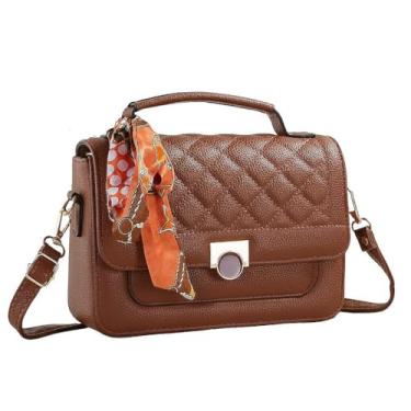 Imagem de Bolsas Femininas,Bolsa Feminina Transversal Com,Bolsa Feminina Estruturada Media(marrom)