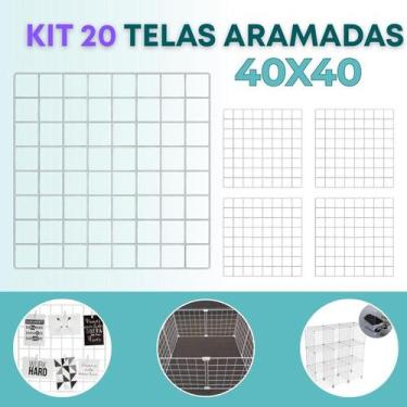 Imagem de Kit 20 Telas Aramada 40x40cm Painel Home Office Mural Recados Planejam