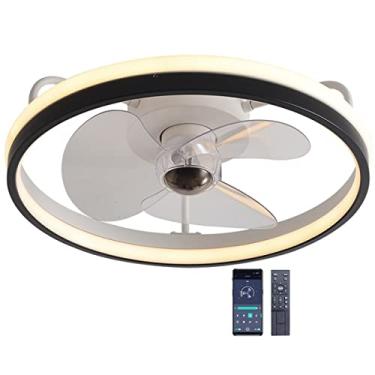 Imagem de Ventilador de teto silencioso com iluminação, iluminação de teto LED regulável moderna com ventilador, ventilador de teto com design criativo de 6 luzes para sala de estar, quarto, cozinha,