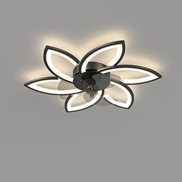 Imagem de Ventiladores de teto com luzes, ventilador de teto sem lâmina com luzes e controle remoto, ventilador de teto embutido com luz LED regulável, ventilador de teto moderno de baixo perfil, temp