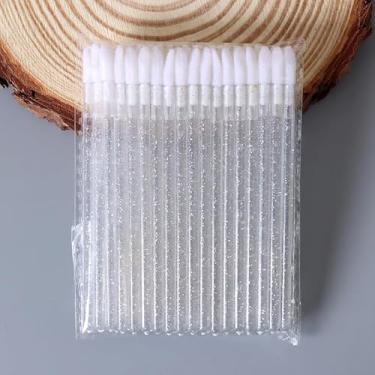 Imagem de Conjunto de 50 pincéis de lábios descartáveis – Aplicador de maquiagem de veludo macio para batom, brilho labial e mistura – Ferramenta de beleza compacta e adequada para viagem, 10 x 7 x 0,3 cm