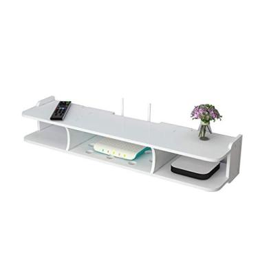 Imagem de Prateleira flutuante de parede, prateleira de roteador WiFi de 32 polegadas, 2 camadas, caixa de armazenamento para caixas de cabos/roteadores/controles remotos/DVD Players/consoles de jogos (Cor: Sem