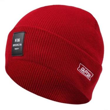 Imagem de Gorro De Lã Macio Com Bordado Para Inverno Masculino, Chapéu Casual De
