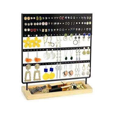 Imagem de Suporte de joias, suporte de brinco, 3 camadas, organizador de joias, árvore, rotação de 360 graus, acrílico, suporte clássico, brinco pendurado, colar, pulseira, armazenamento, exibição de joias (cor
