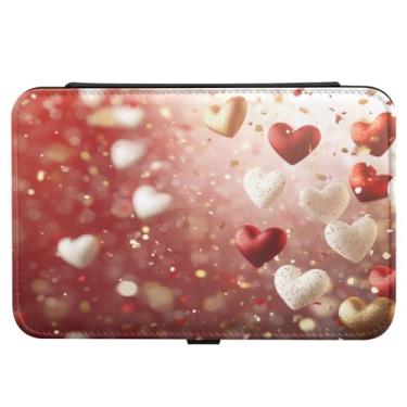 Imagem de Burbuja Caixa de joias de viagem com balão de coração de dia dos namorados, presente para mulheres e meninas, estojo de joias portátil de couro PU organizador para brincos, anéis, colares e pulseiras