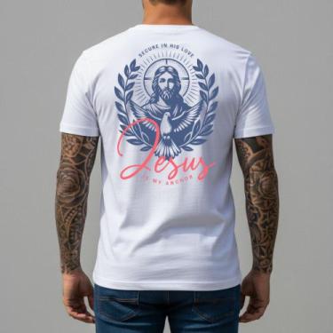 Imagem de Camiseta Masculina Premium Camisa Básica Gospel Cristã Fé Algodão 100 