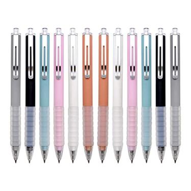 Imagem de Canetas de ponta média 1 mm caneta esferográfica preta caneta de trabalho com aderência super macia caneta esferográfica para homens mulheres canetas de escritório retráteis (preto-12)