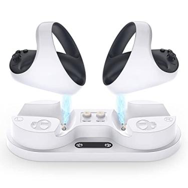 Imagem de Estação de carregamento TwiHill PS5 VR2, estação de carregamento PS VR2, estação de carregamento PS VR2 com indicador LED, suporte de carregamento PS VR2 com 4 interfaces magnéticas tipo C