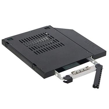 Imagem de ICY DOCK Universal 9,5 mm Ultra Fino CD/DVD-ROM Compartimento Óptico 2º SSD HDD Laptop para SATA 2,5 polegadas SSD/HDD Hot-Swap Gabinete Adaptador Caddy - ToughArmor MB411SPO-2B