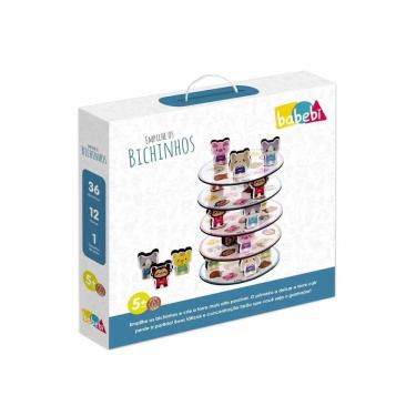 Imagem de Brinquedo De Madeira Empilhe Os Bichinhos, Da Babebi - 6043