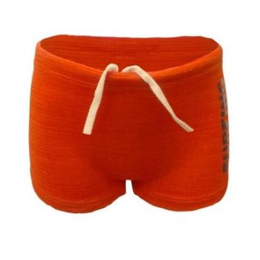Imagem de Sunga Boxer Infantil Surfing Proteção Uv 50 Laranja Nadar Surf Piscina Natação Verão Com Cordão-Masculino