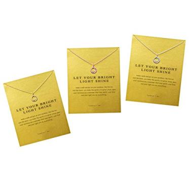 Imagem de Hundred River Colar de trevo da amizade, unicórnio, boa sorte, elefante com cartão de mensagem, cartão de presente (pacote com 2 e 3), Metal