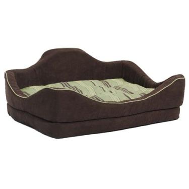 Imagem de Cama para animais de estimação MidWest Quiet Time de 55 cm a 45 cm Camelback Designer, verde/marrom