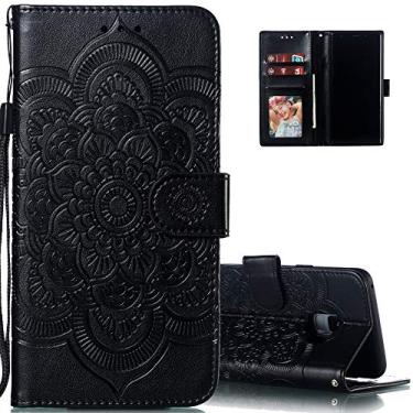 Imagem de LEECOCO Capa para Galaxy S9 Plus Mandala Embossing Luxury PU Leather Flip Notebook Carteira Estilo Livro Suporte Magnético Slot para Cartão Folio Bumper Capa de Proteção para Samsung Galaxy S9 Plus