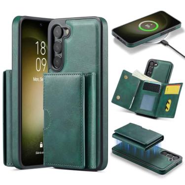 Imagem de Asuwish Capa de celular para Samsung Galaxy S23 Plus S23+ 5G carteira magnética destacável com carregamento sem fio e bloqueio RFID S23plus 23S + S 23 23+ SM-S916U 16.8 cm masculina verde