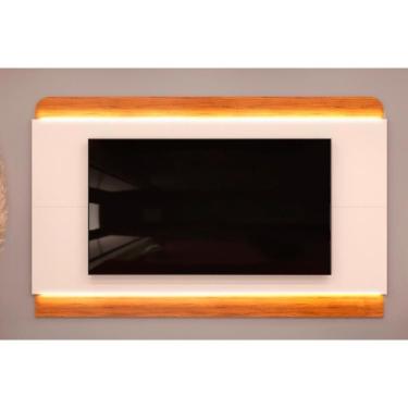 Imagem de Painel Home Para Tv Até 75 Polegadas Nadine Com Led 219x136cm Off White-freijó - Dj Móveis
