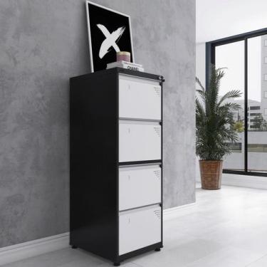 Imagem de Gaveteiro Arquivo de Aço 4 Gavetas 136,2x47x57 Cm - Pandin Móveis