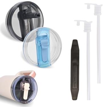 Imagem de Pacote com 2 tampas ProTour removíveis para copo Stanley de 1,134 g, com tampas Stanley à prova de vazamento, tampa de canudo flip para Stanley, tampas de copo sem derramamento, acessórios para copos