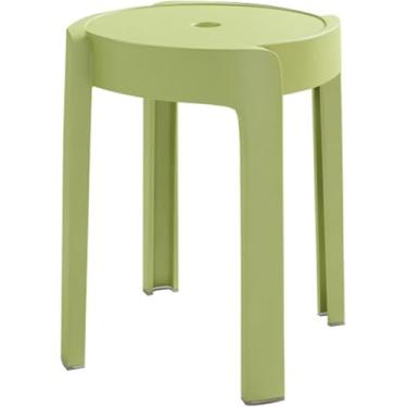 Imagem de Conjunto De 4 Bancos Empilháveis De Plástico, Cadeiras De Jantar Modernas Com Design Whirl Banqueta De Bar Redonda Com Conexão Em Forma De X & Almofadas, Multi-color,orange, conventional