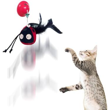 Imagem de Rrlihjgu Brinquedos Para Gatos Com Erva-Do-Gato - Brinquedos de Enriquecimento para Gatos de Pelúcia com - Retrátil Ativado Por Toque Para Jogos Internos, Suprimentos Para Pets Para Enriquecimento E