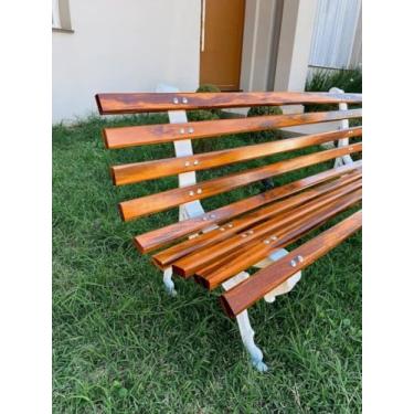 Imagem de Banco De Jardim 9 Réguas 150cm Pés Em Alumínio Não Enferrujam (Branco)