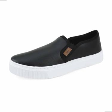 Imagem de Tênis Slip On Feminino Casual Leve e Macio Mocassim Plataforma Confortável e Antiderrapante (Preto, BR, Adulto, Numérico, 40)
