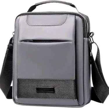 Imagem de Bolsa De Ombro Impermeável Transversal Shoulder Bag Unissex Necessaire Tiracolo Pochete Espaçosa Emborrachado Bolsos Divisões Dynamart Unissex 5 Compartimentos Alça Regulável (Cinza)