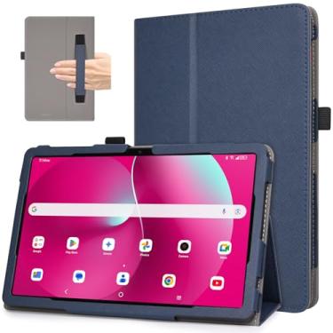 Imagem de RSAquar Capa para 10,1 polegadas REVVL Tab 2 (modelo: 9185W, versão 2025) com alça para caneta, capa leve dobrável com alça de mão para tablet Revvl Tab 2, azul