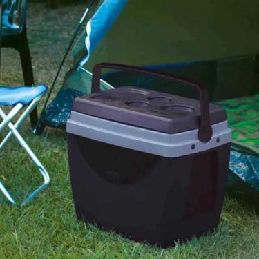 Imagem de Caixa Térmica Mor Cooler 34 Litros 50 Latas Praia Piscina Lazer Jardim Camping Porta Copo Resistente (CINZA/PRETO)