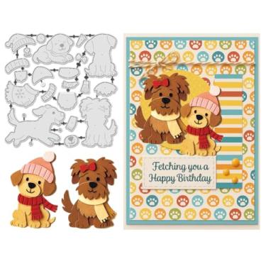 Imagem de UNICRAFTALE Matrizes de corte de cães animais para fazer cartões de metal cortado de animais de estimação para caderno, reserva de sucata, dados de aniversário, estêncil, faça você mesmo, álbum de