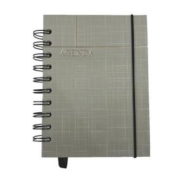 Imagem de Agenda Permanente Capa Dura Espiral, 160 folhas, Com Elástico, Sem data, Marcador de Página. 14X10 cm.