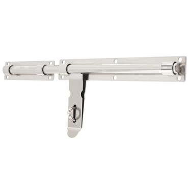 Imagem de HOJLKLD Trava de portão resistente de 35,5 cm, trava de parafuso deslizante de aço inoxidável 304 com orifício de cadeado, parafusos de barril espessos, trava de segurança para grandes portões de